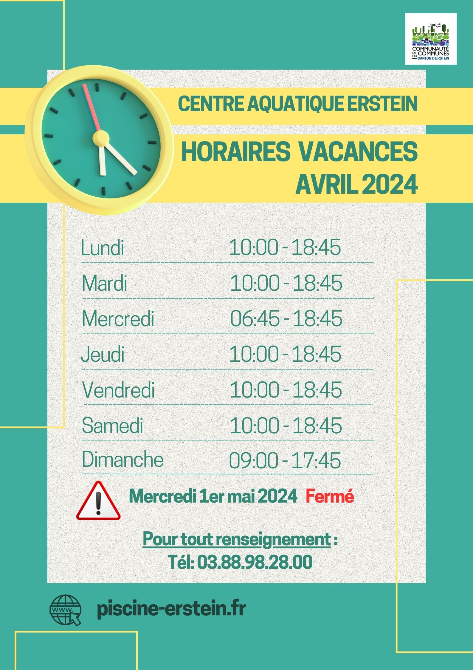 Horaires avril 2024