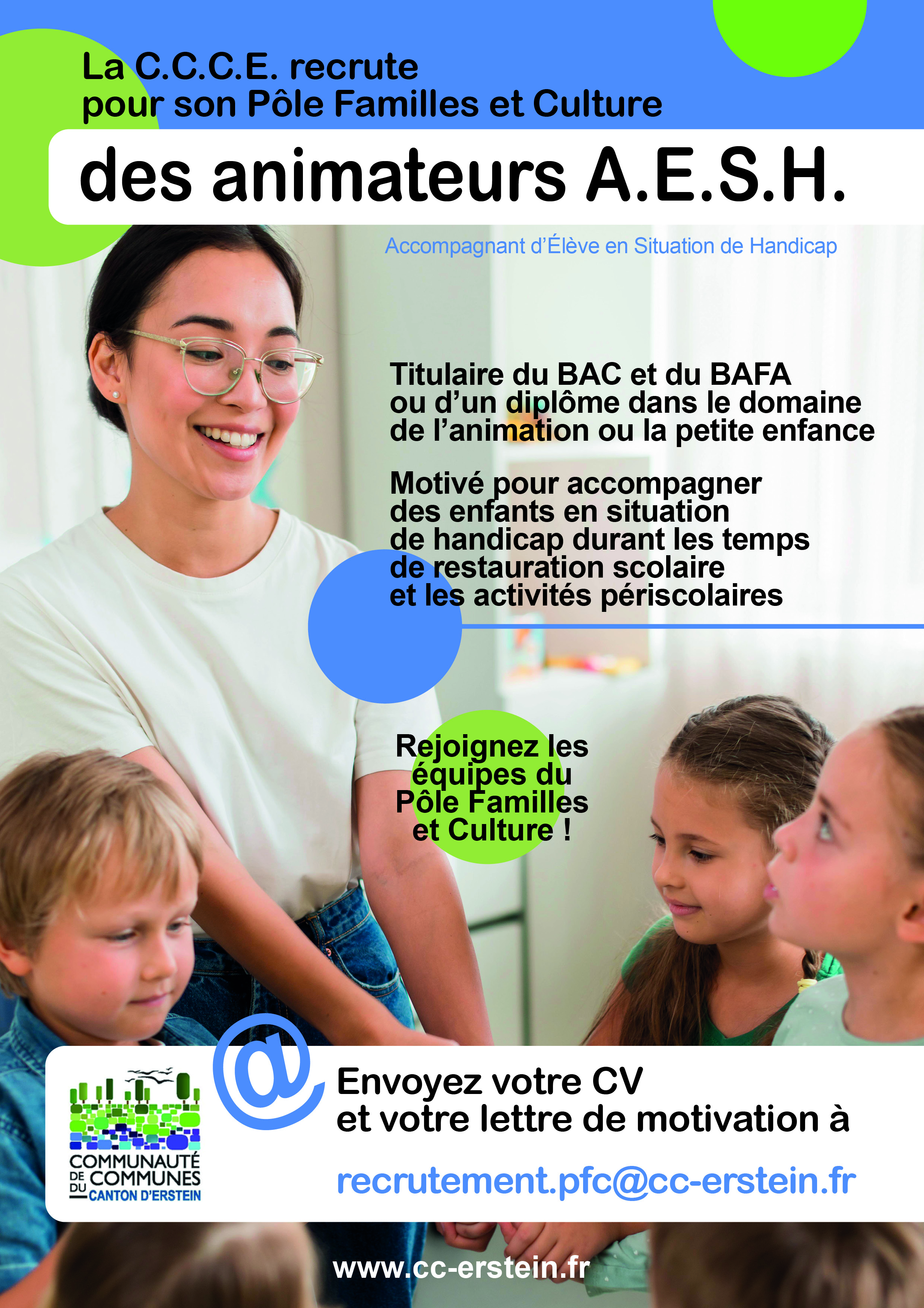 affiche recrutement AESH PFC 2023